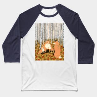 Fox family in the autumn forest Baseball T-Shirt